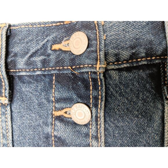 New Old Navy Denim Skirt Size 8 Button Front Midi Blue Jean High Waist - Picture 10 of 16